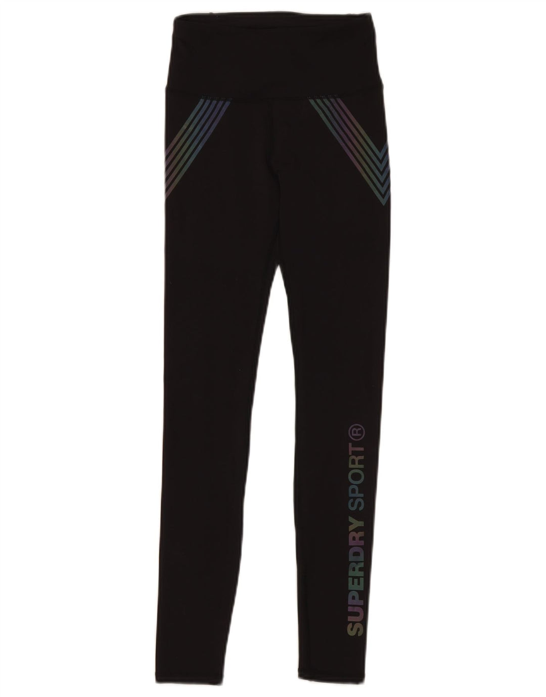 Leggings grafici da donna SUPERDRY UK 6 piccoli poliestere nero