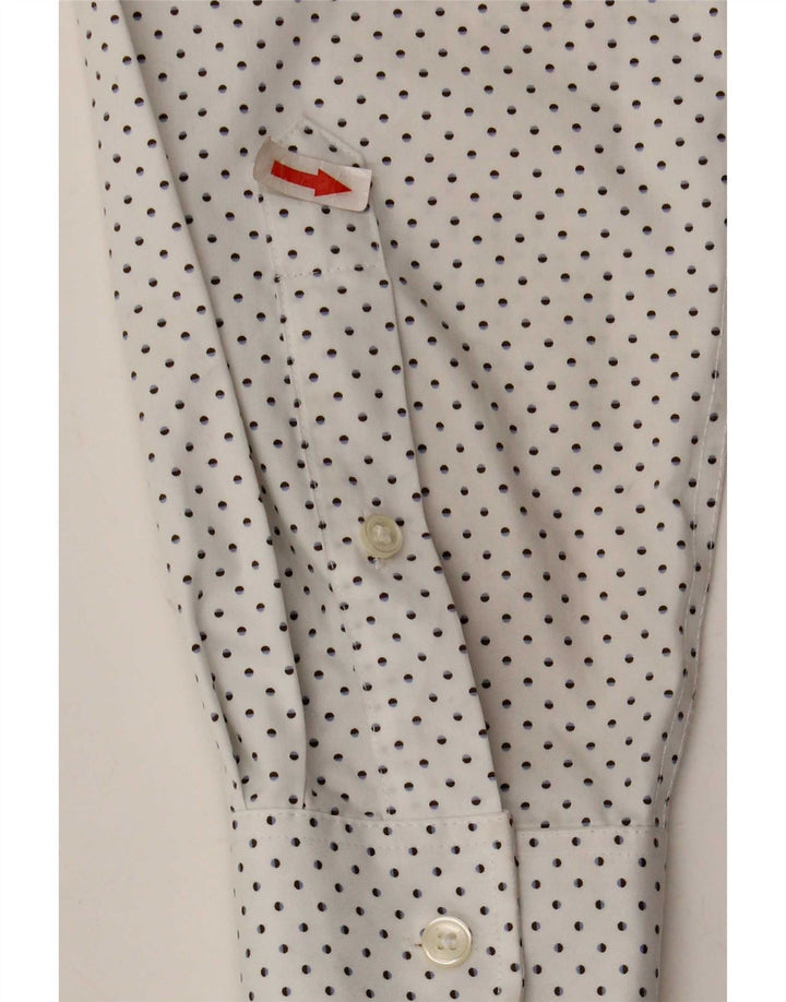 Camicia slim fit da uomo Tommy Hilfiger taglia 16 grande bianca maculata