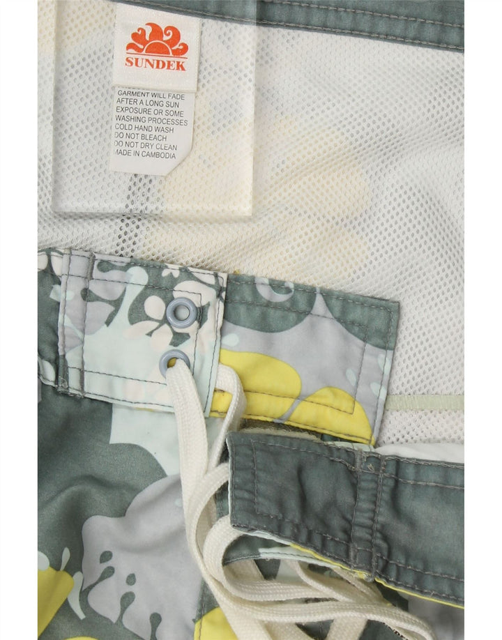 SUNDEK Mens Swimming Shorts  W38 XL Multicoloured Floral Polyester Vintage Sundek and Second-Hand Sundek from Messina Hembry 