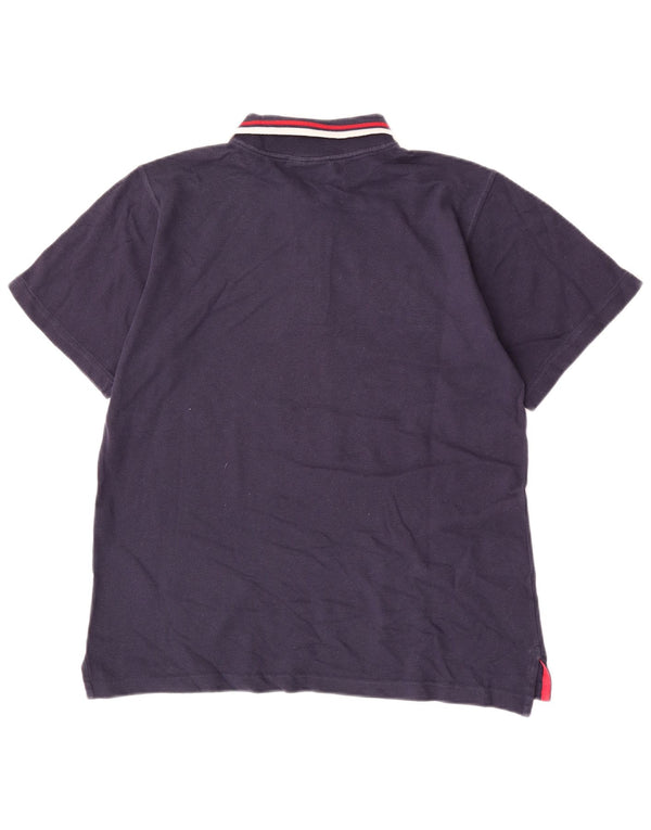 Polo Kappa Gara da uomo piccola in cotone a righe blu navy