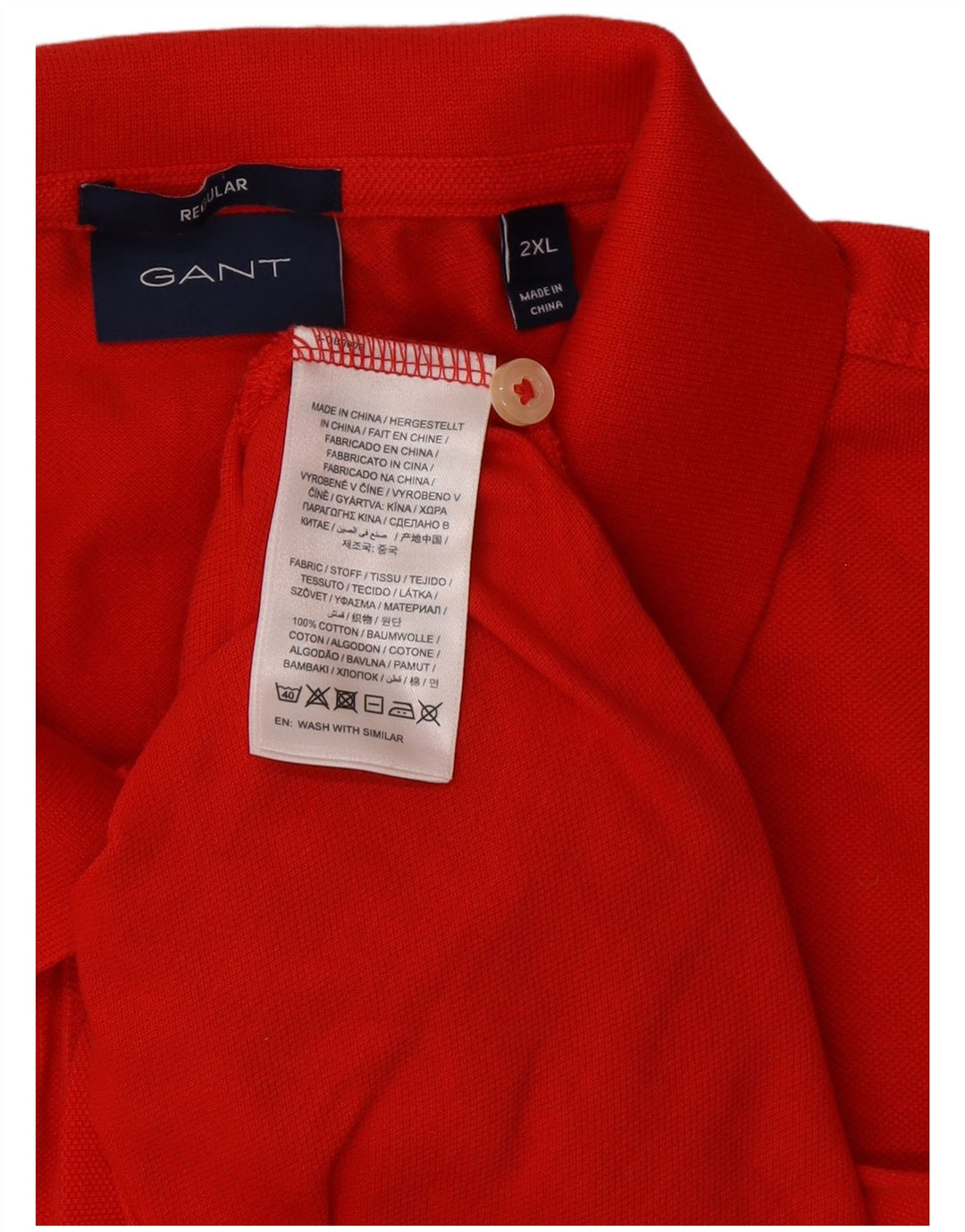 Polo GANT da uomo vestibilità regolare 2XL in cotone rosso