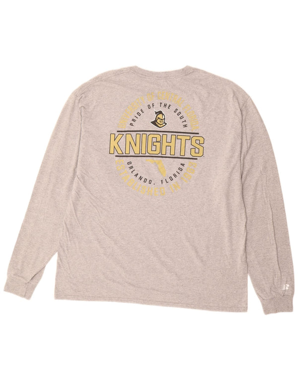 RUSSELL ATHLETIC Mens UCF Knights Graphic Top Long Sleeve UK 46/48 XL Grey