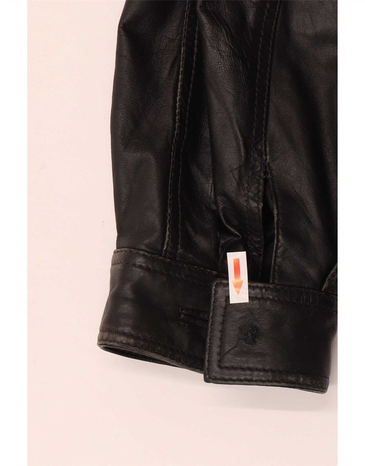 Giacca in pelle vintage da uomo UK 40 grande nera