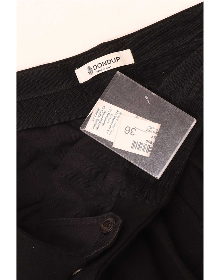 Pantaloni Chino Slim Uomo Dondup W36 L34 Viscosa Nera