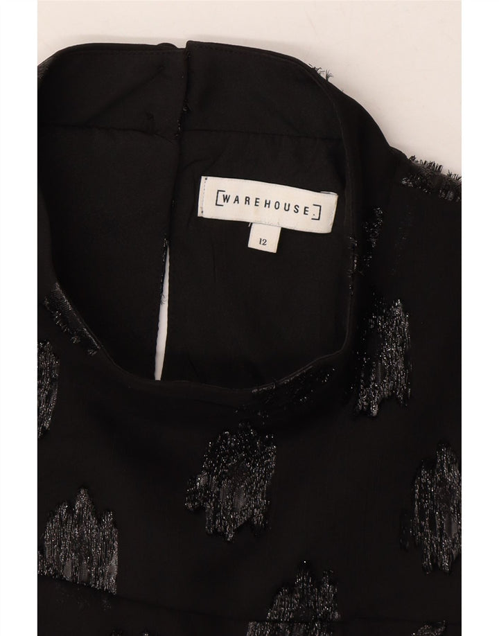 WAREHOUSE Womens Abstract Pattern A-Line Dress UK 12 Medium Black Vintage Warehouse and Second-Hand Warehouse from Messina Hembry 
