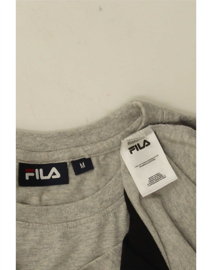 T-shirt da uomo Fila Top in cotone color block grigio medio