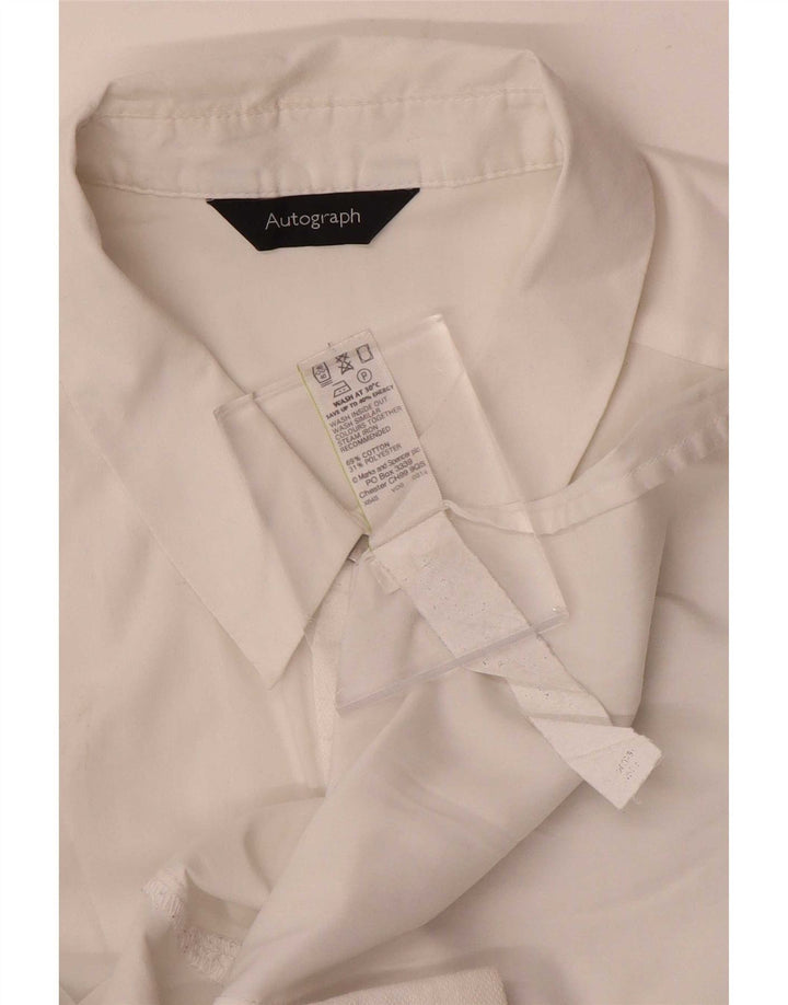 Camicia autografa da donna Marks & Spencer UK 12 cotone bianco medio