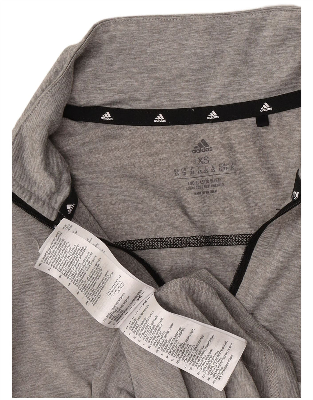 Adidas Uomo Aeroready Zip Collo Pullover Tuta Top XS Poliestere Grigio