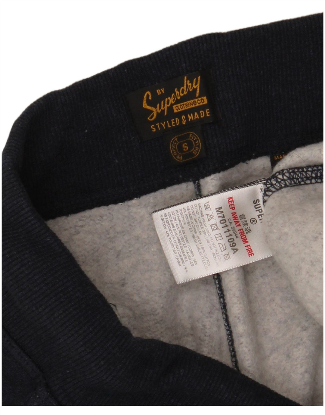 Pantaloni da tuta con grafica da uomo SUPERDRY Joggers piccoli in cotone blu navy