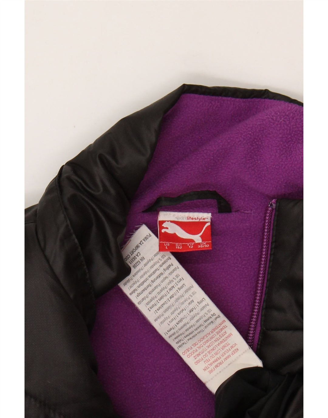 PUMA Girls Padded Coat 11-12 Years Large  Black Polyester