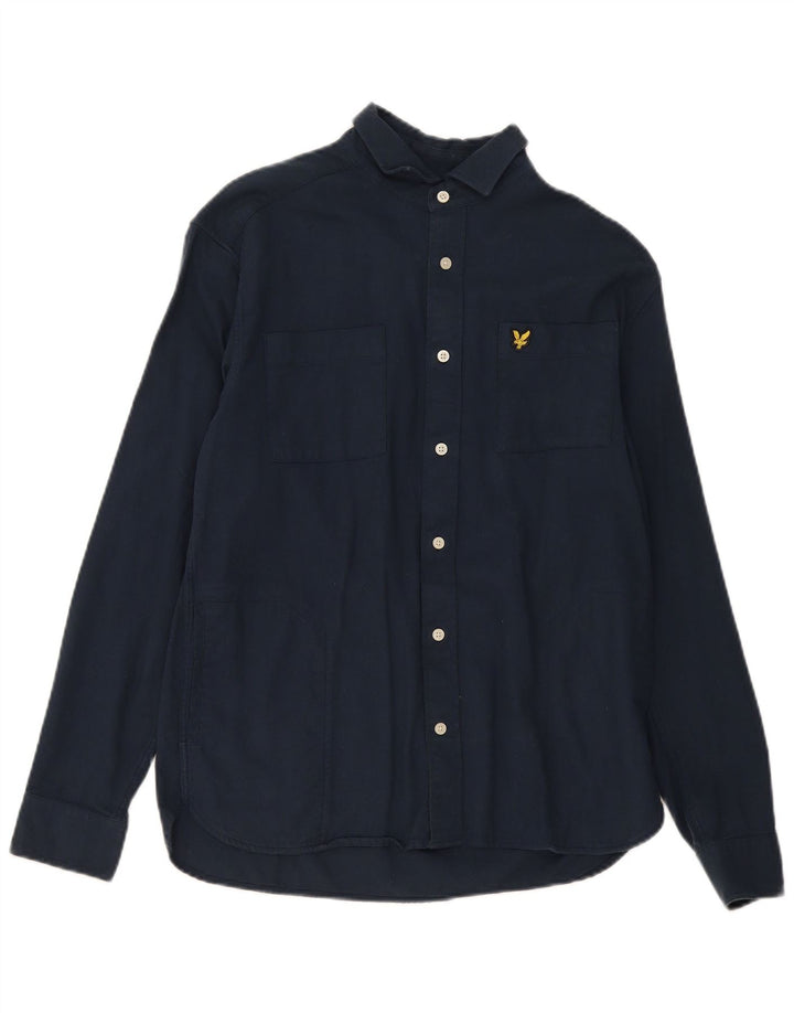 Camicia da uomo Lyle & Scott piccola in cotone blu navy