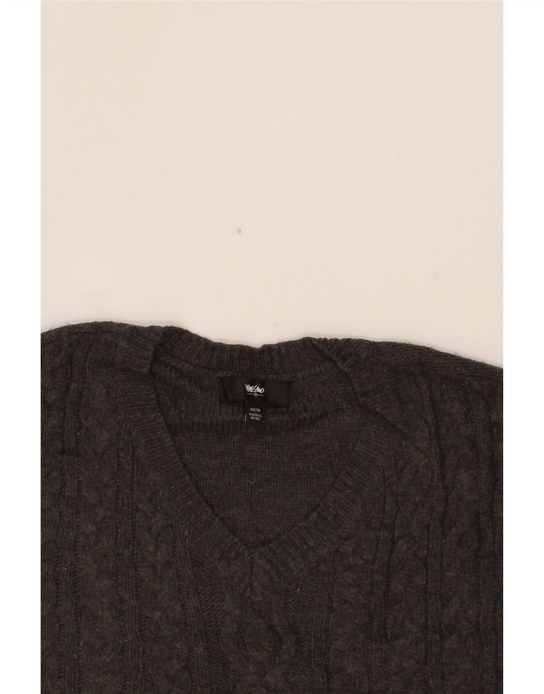 MOSSIMO Womens Oversized Longline V-Neck Jumper Sweater UK 6 XS Grey Vintage Mossimo and Second-Hand Mossimo from Messina Hembry 