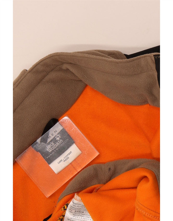 JACK WOLFSKIN Giacca in pile da donna UK 10 Small Marrone Colourblock Poliestere