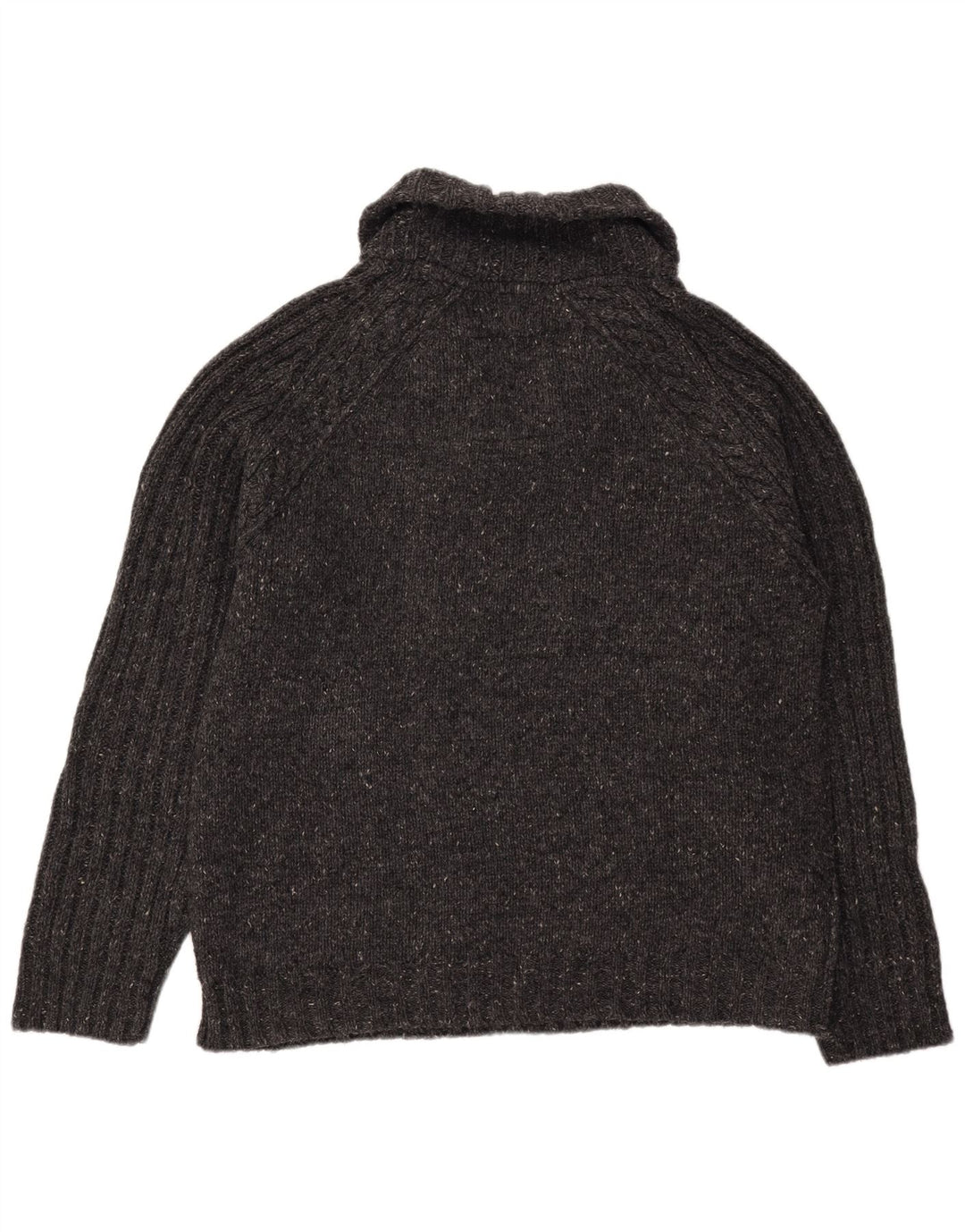 Maglione da uomo con collo a scialle Fat Face XL in lana screziata grigia