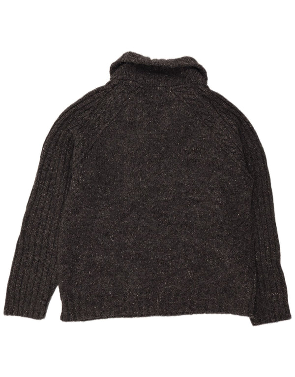 Maglione da uomo con collo a scialle Fat Face XL in lana screziata grigia