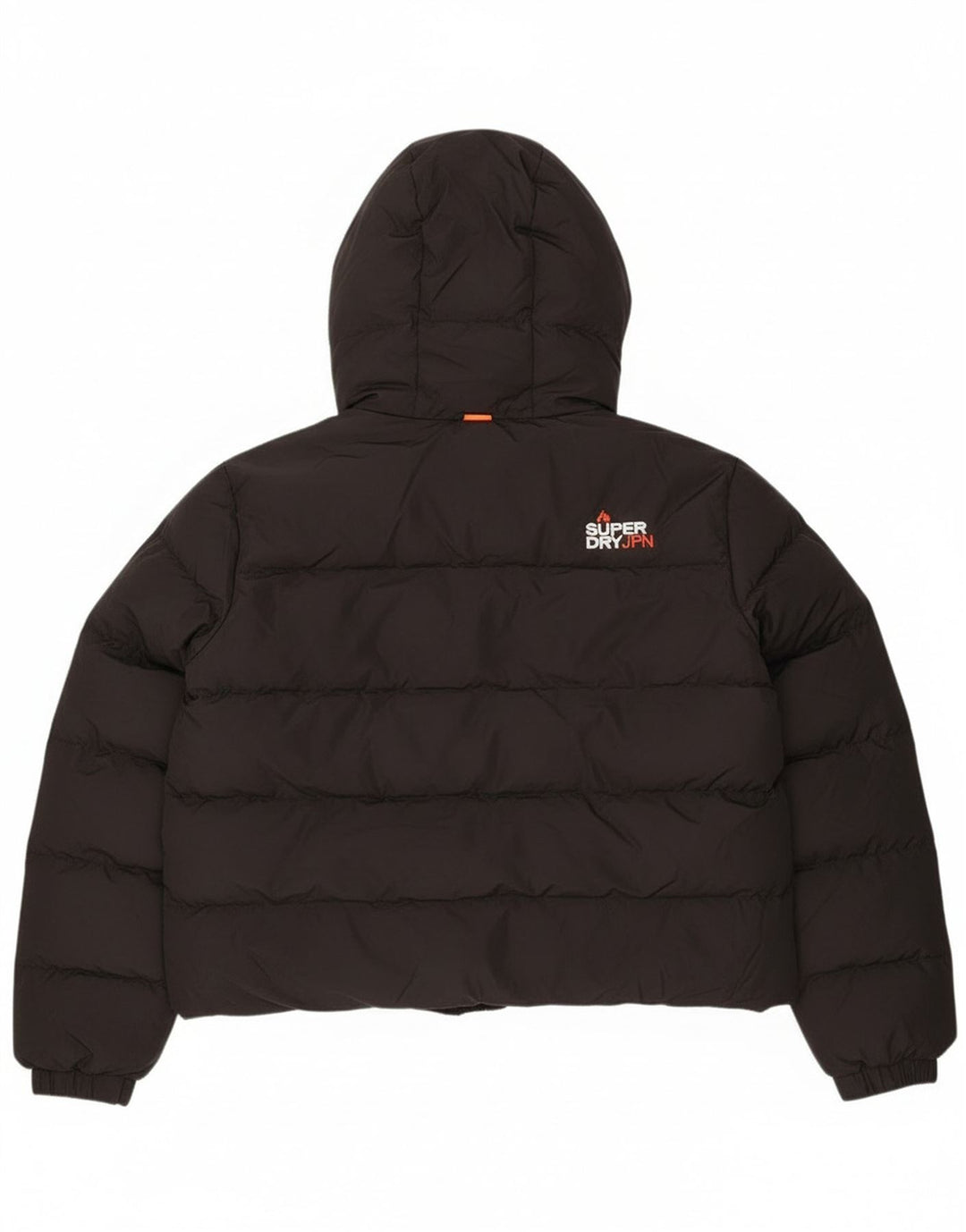 Giacca imbottita con cappuccio corta da donna Superdry UK 16 grande poliestere nero