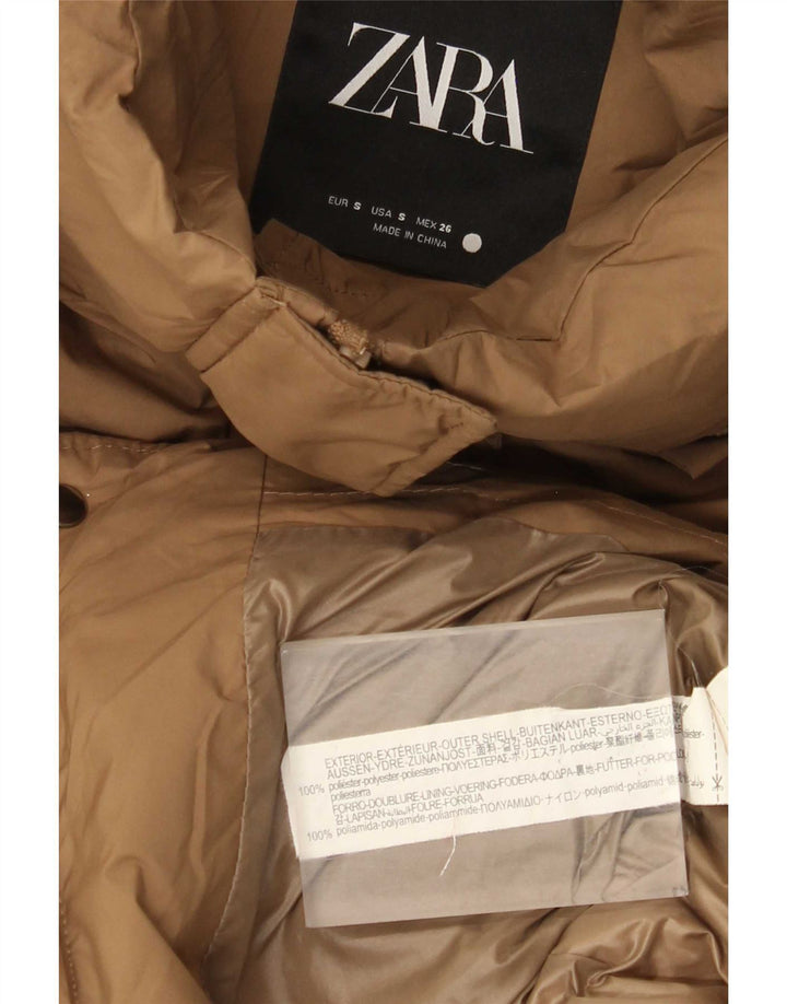 Giacca imbottita oversize da donna Zara UK 10 piccola in poliestere beige