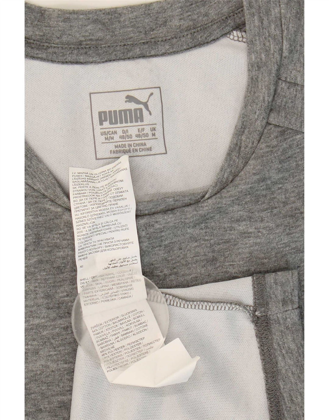 T-shirt da uomo Puma Top in cotone chiazzato grigio medio