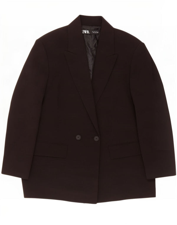 Giacca blazer doppiopetto oversize da donna Zara UK 10 piccola nera
