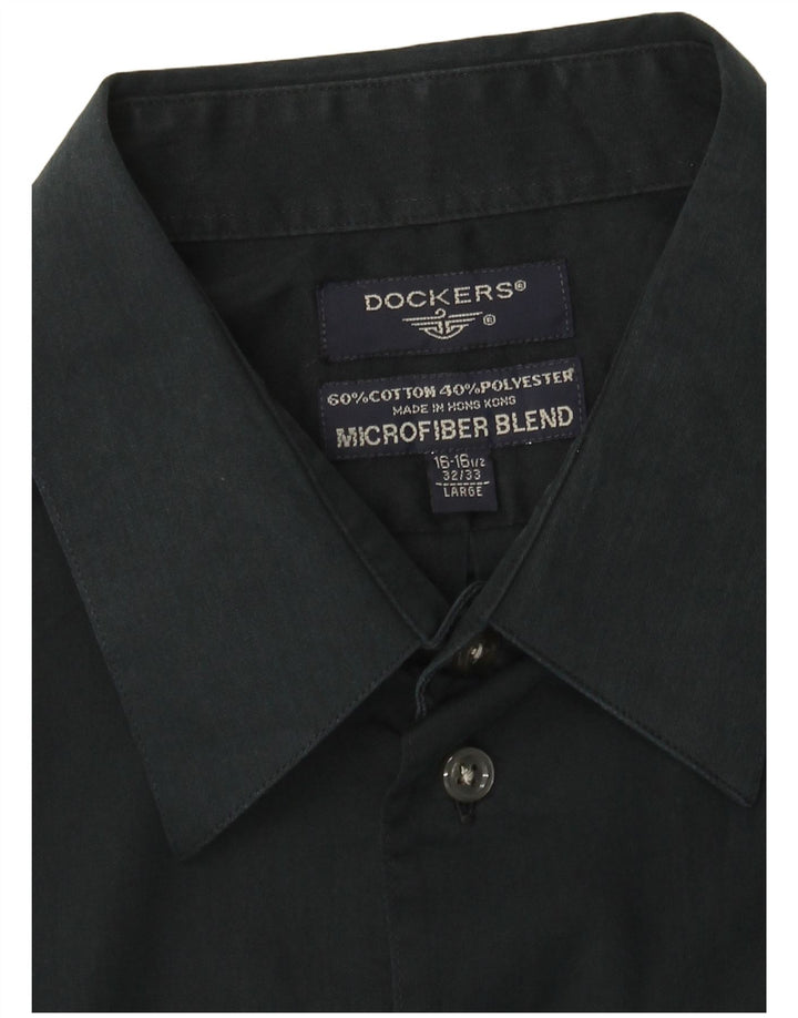 Camicia da uomo DOCKERS taglia 16 1/2 grande cotone verde