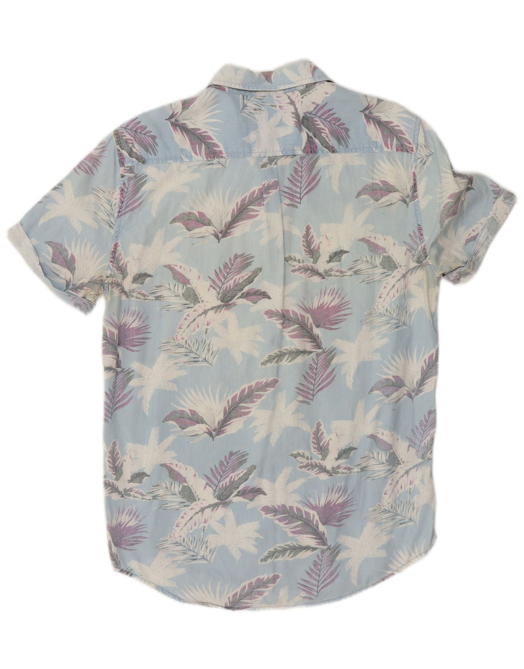 Camicia da uomo a maniche corte Regular Fit Superdry in cotone floreale blu medio