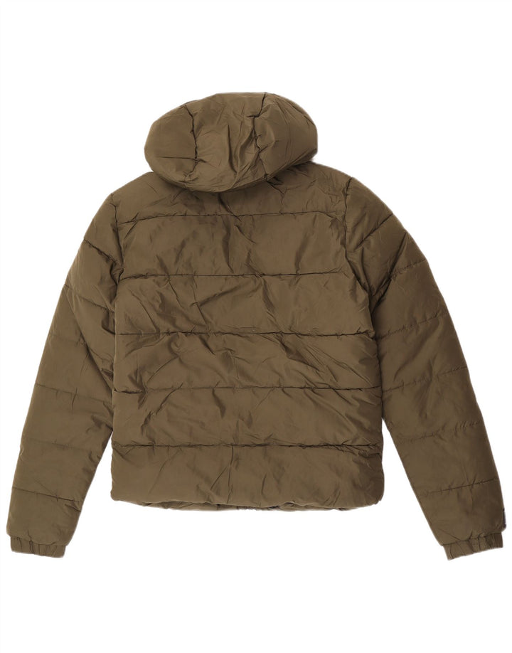 Giacca imbottita con cappuccio da uomo Superdry UK 36 piccola poliestere kaki