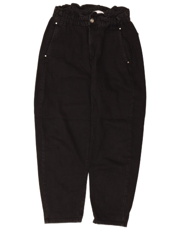 Jeans corti a vita alta da donna Zara EU 38 piccoli W28 L25 cotone nero
