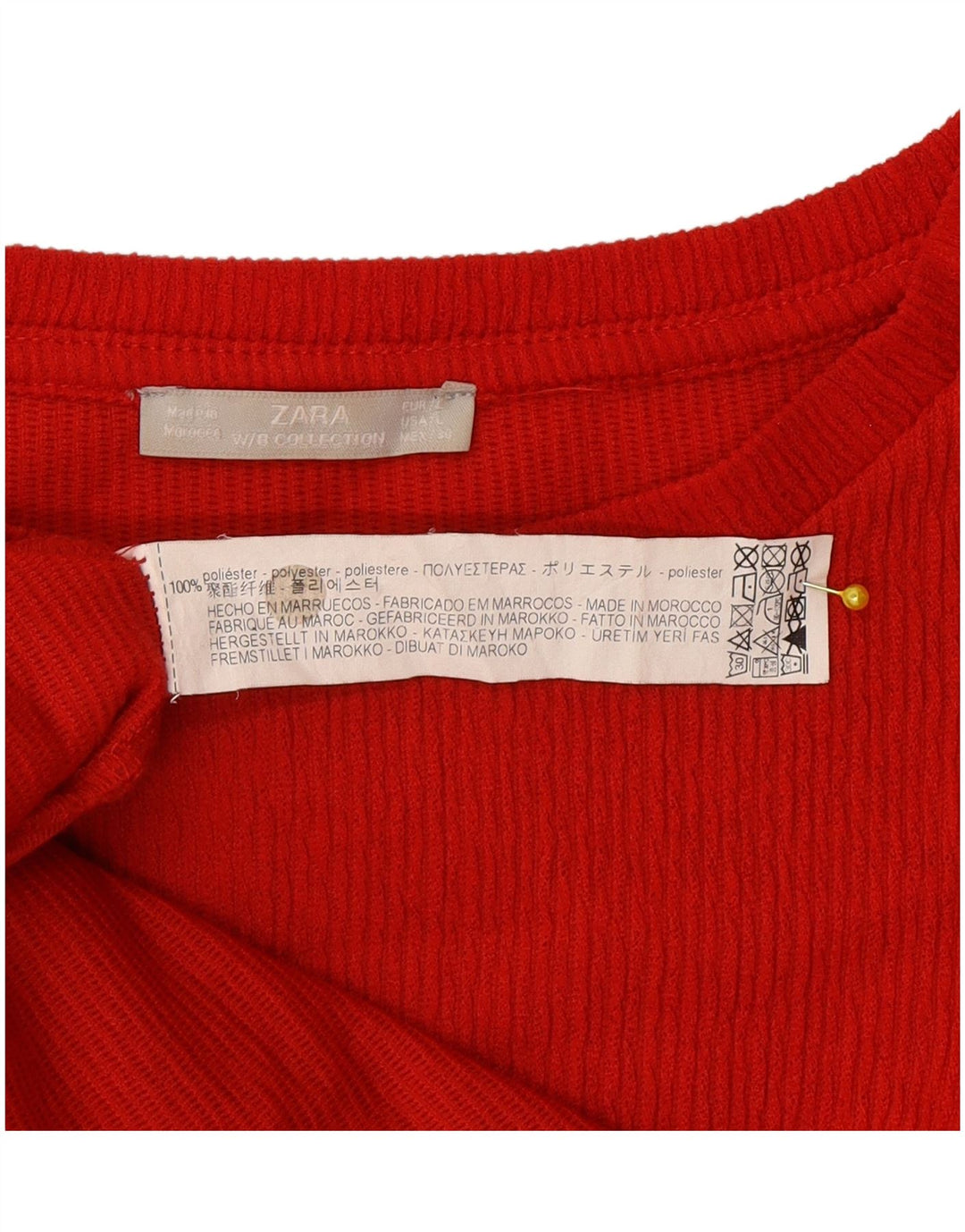 Zara Abito da tenda oversize a maniche lunghe da donna UK 16 Large Rosso Poliestere
