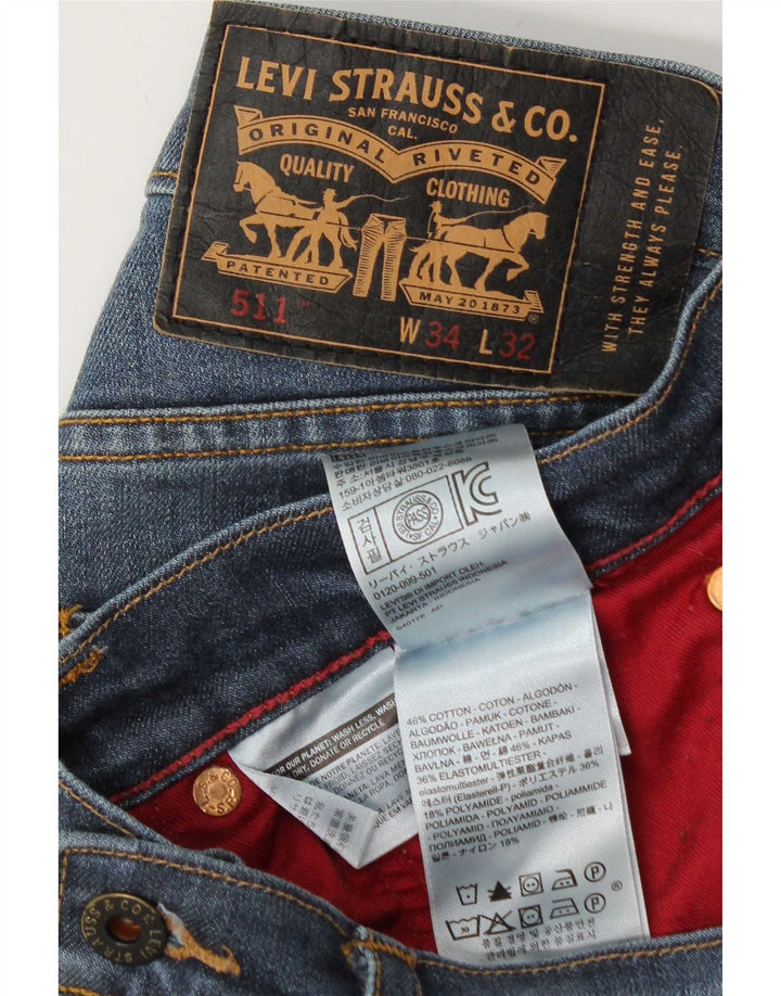 Jeans Levi's Uomo 511 Slim W34 L32 Cotone Blu
