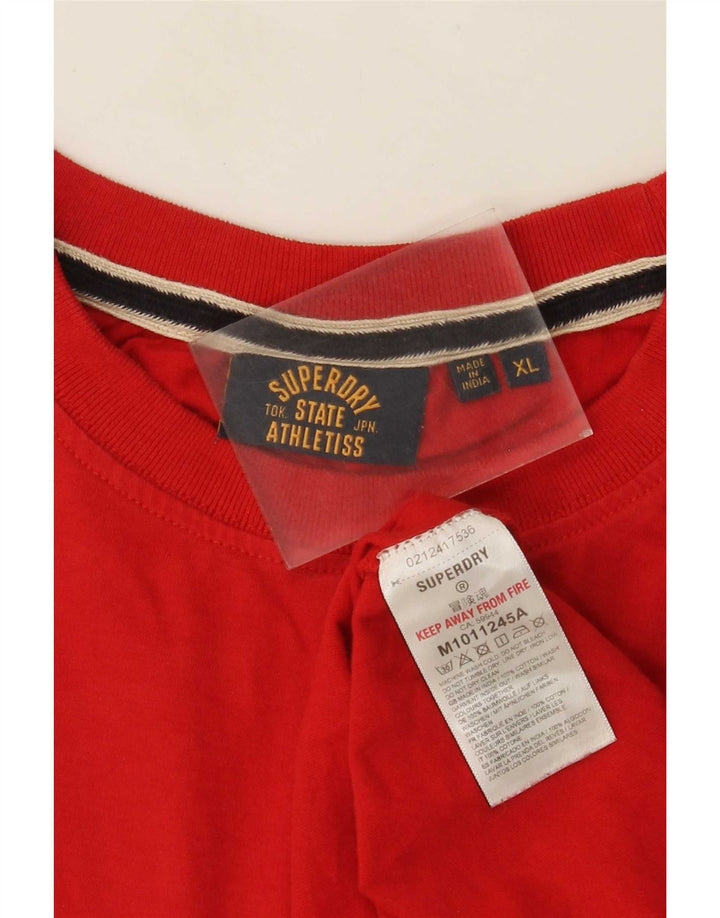 T-shirt da uomo Superdry Top XL in cotone rosso