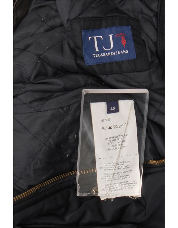 Giacca Utility Trussardi Jeans Uomo con Cappuccio IT 48 Medium Blu Navy Poliammide