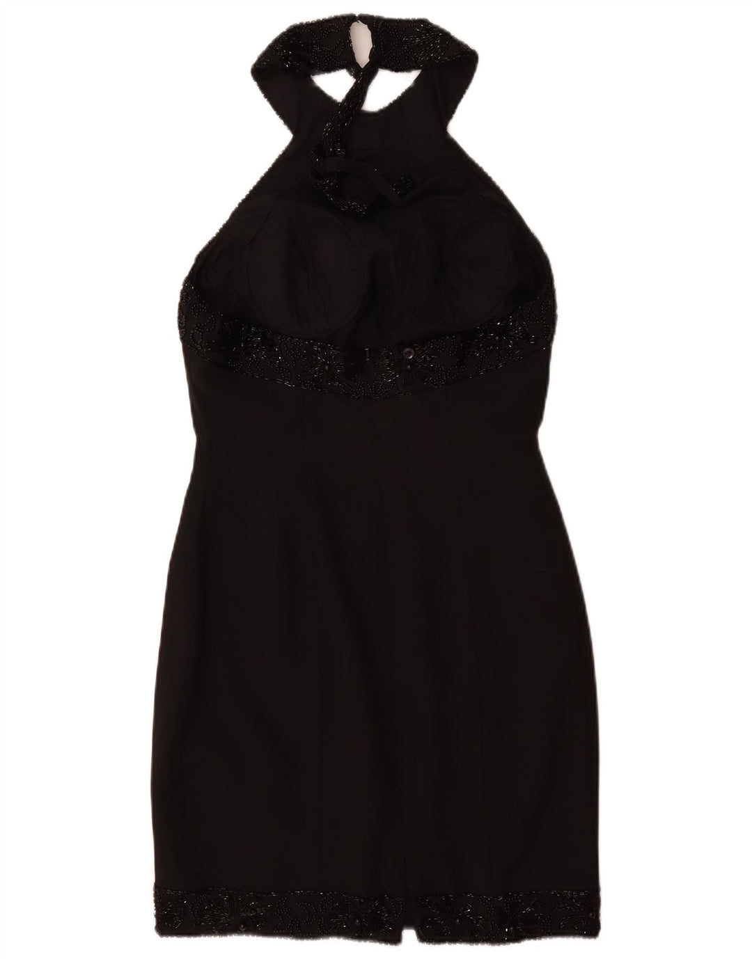Abito Halter da donna VINTAGE UK 12 medio nero