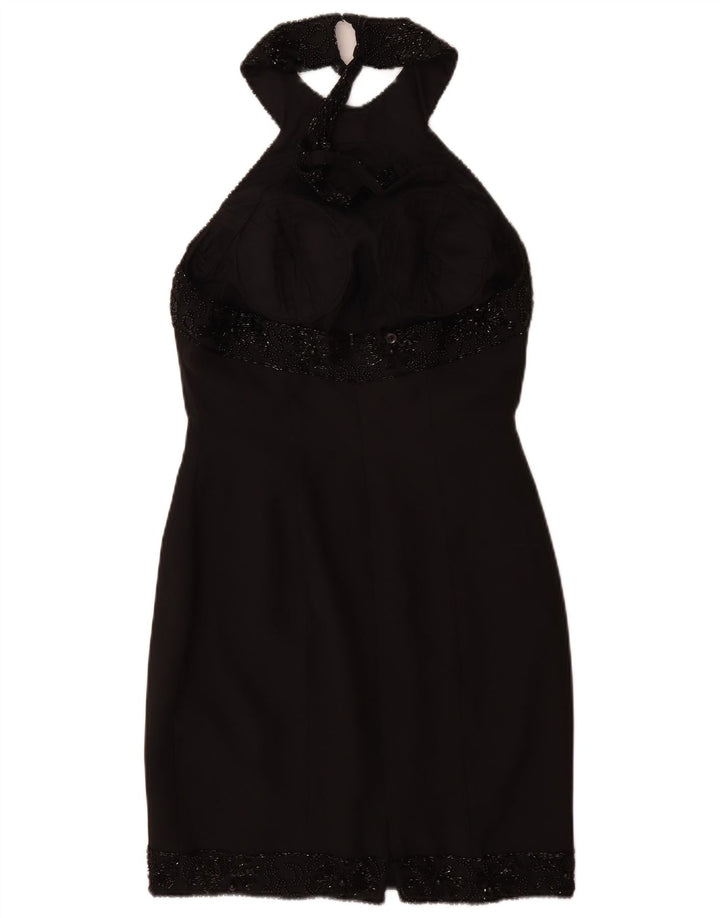 Abito Halter da donna VINTAGE UK 12 medio nero