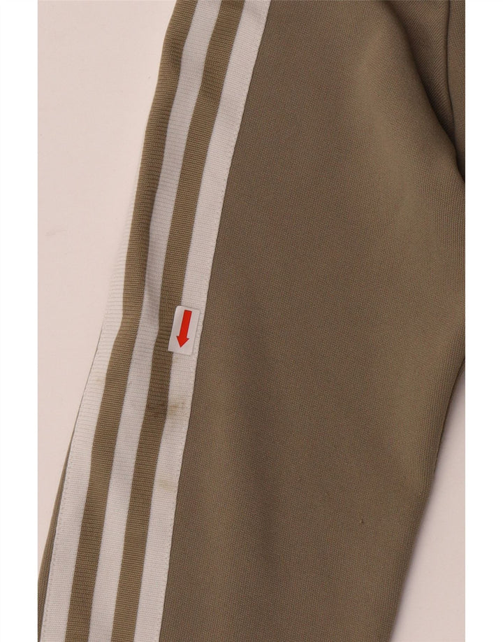 Maglione con cappuccio e zip da donna Adidas UK 12 Poliestere kaki medio