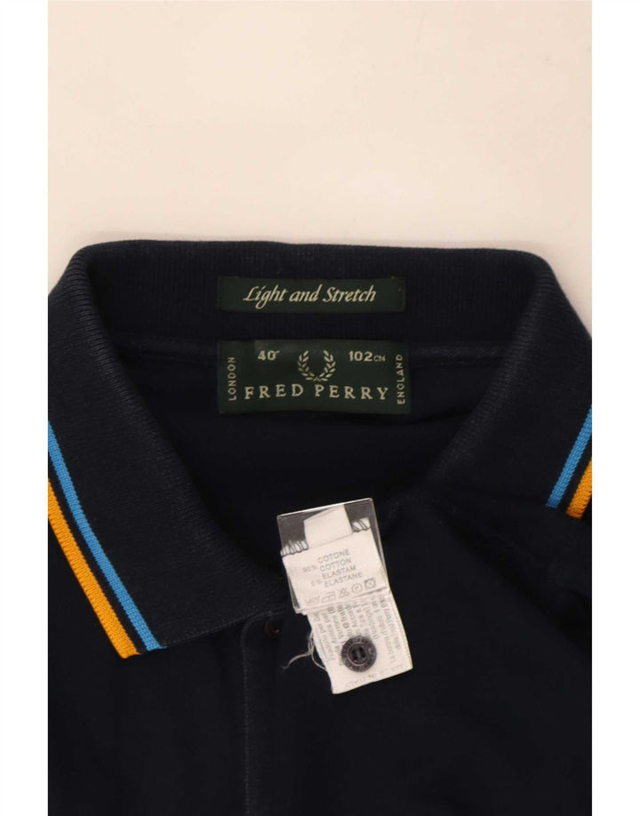 Polo da uomo Fred Perry in cotone a righe medie blu navy