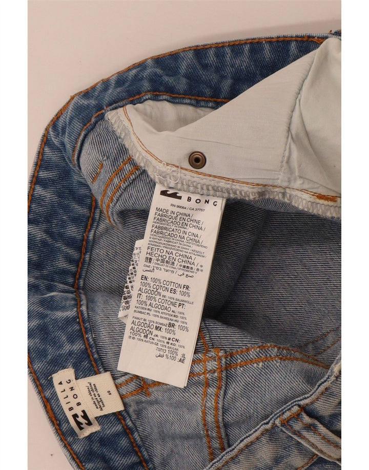 Pantaloncini di jeans invecchiati Billabong da donna W26 piccoli in cotone blu