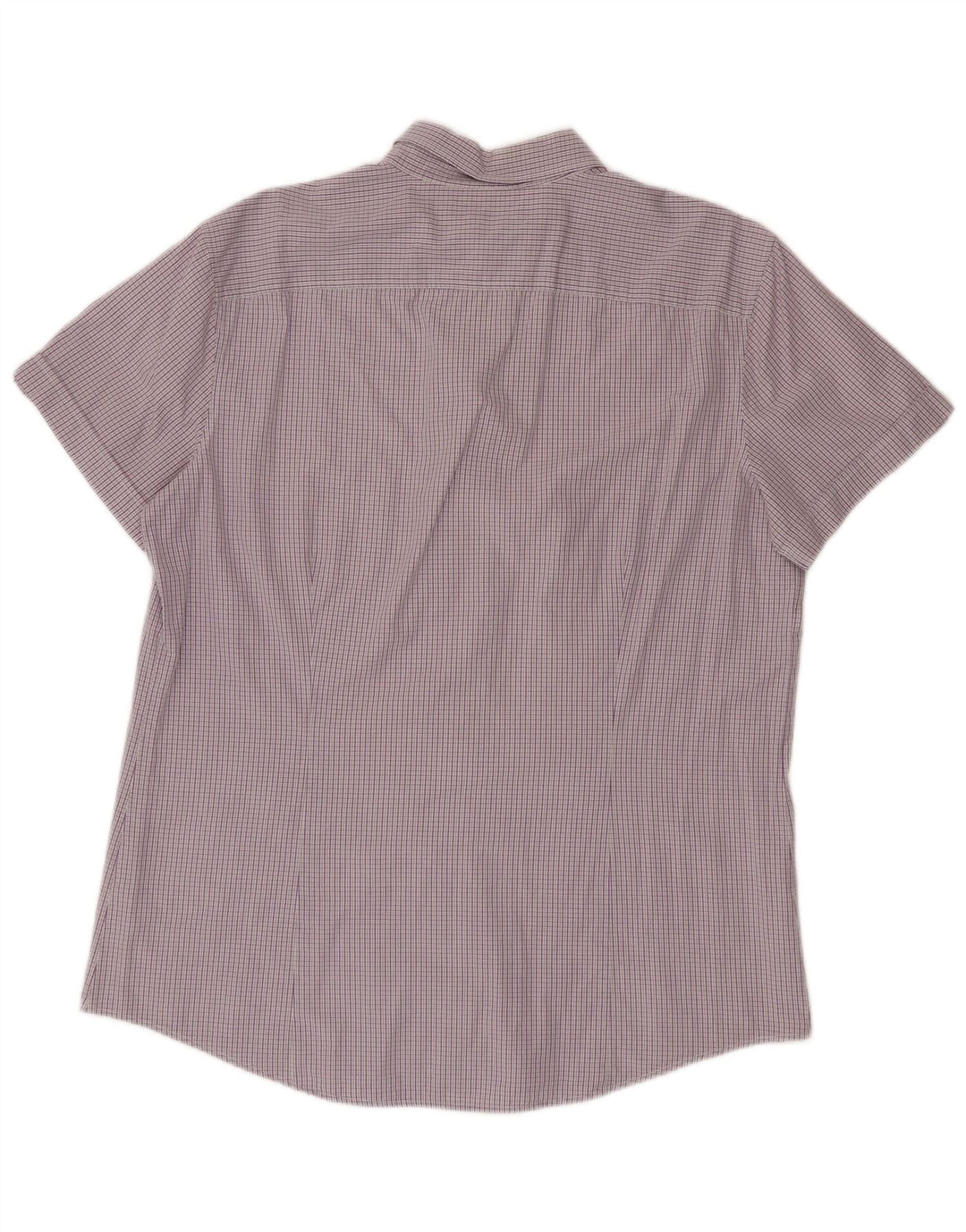 Camicia a maniche corte da uomo Benetton grande a quadretti viola