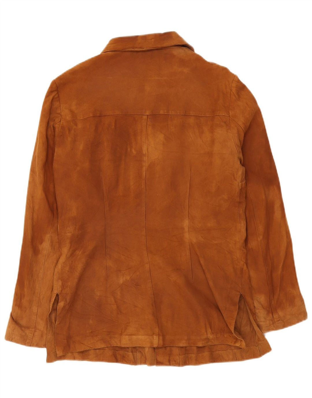 Giacca vintage in pelle scamosciata da donna UK 12 in pelle marrone medio classica