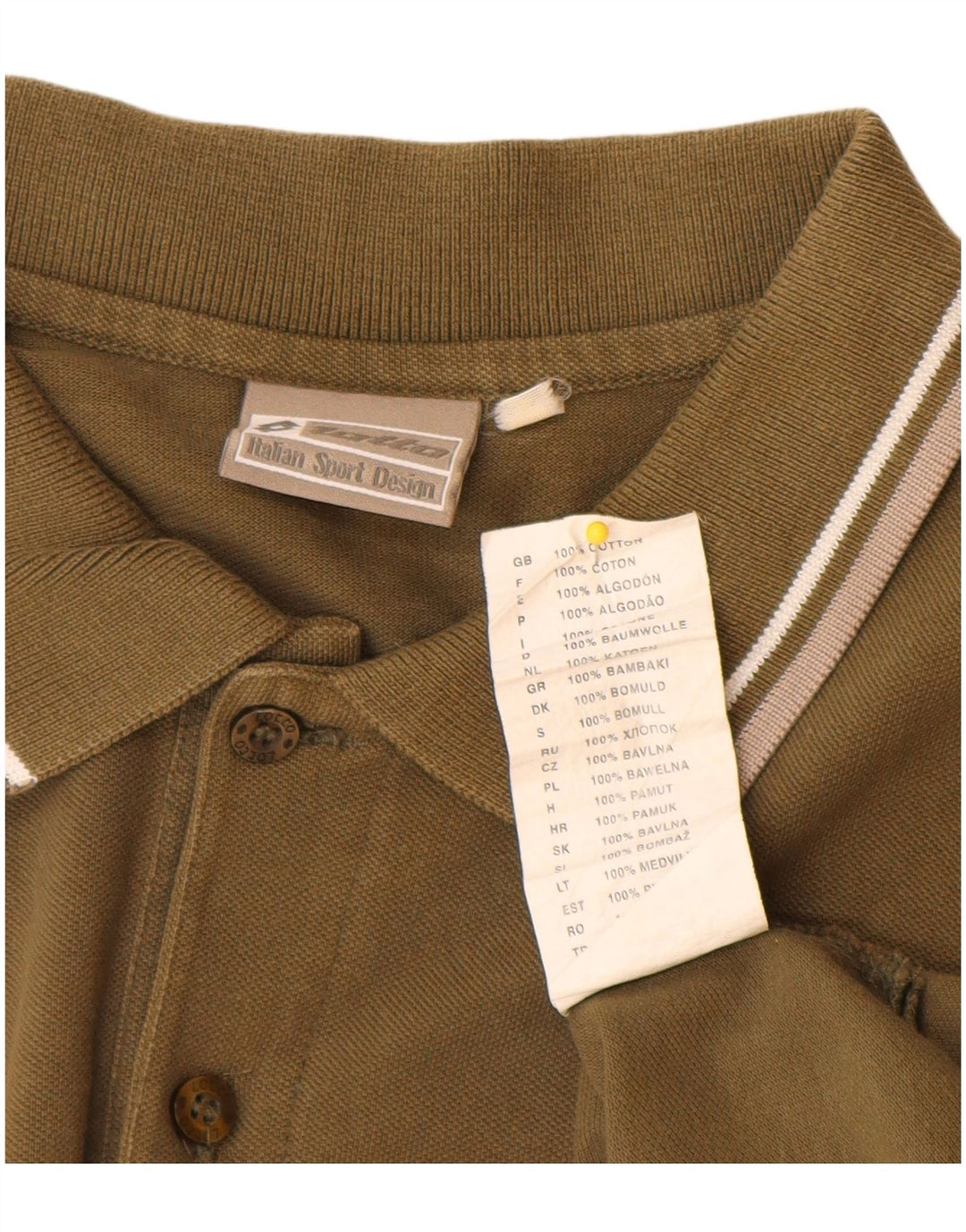 Polo da uomo Lotto Small in cotone kaki