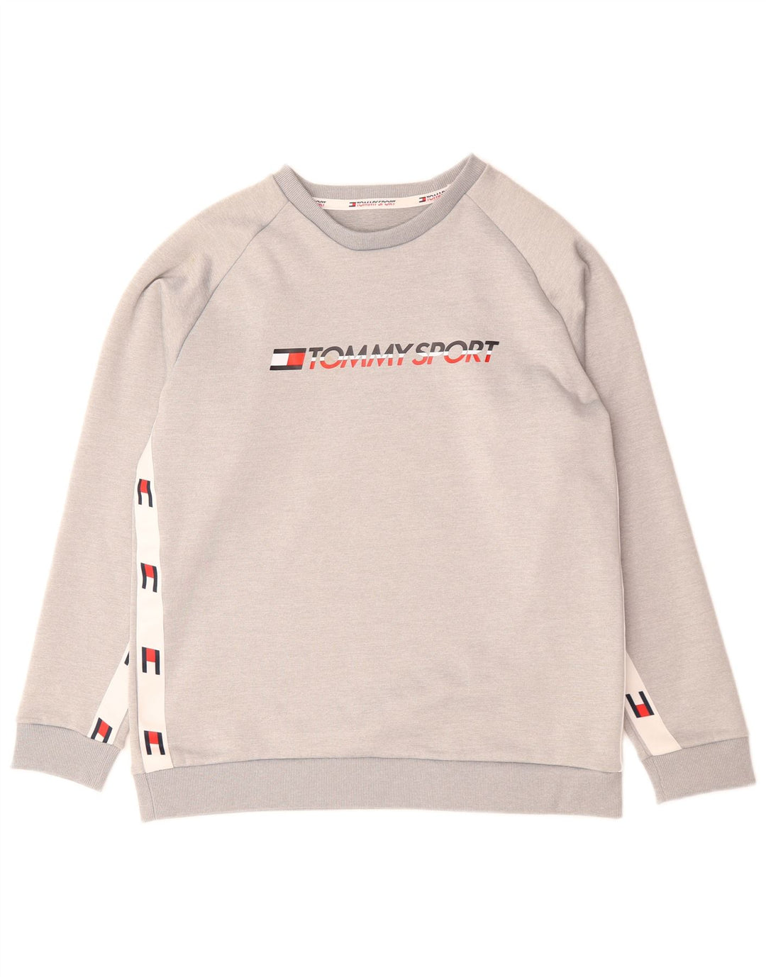 Felpa grafica da uomo Tommy Hilfiger Maglione poliestere grigio medio
