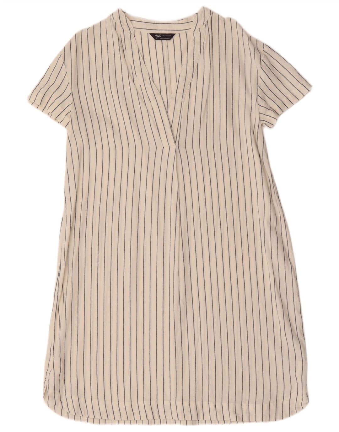 Abito a trapezio oversize da donna Marks & Spencer UK 10 piccolo a righe bianche