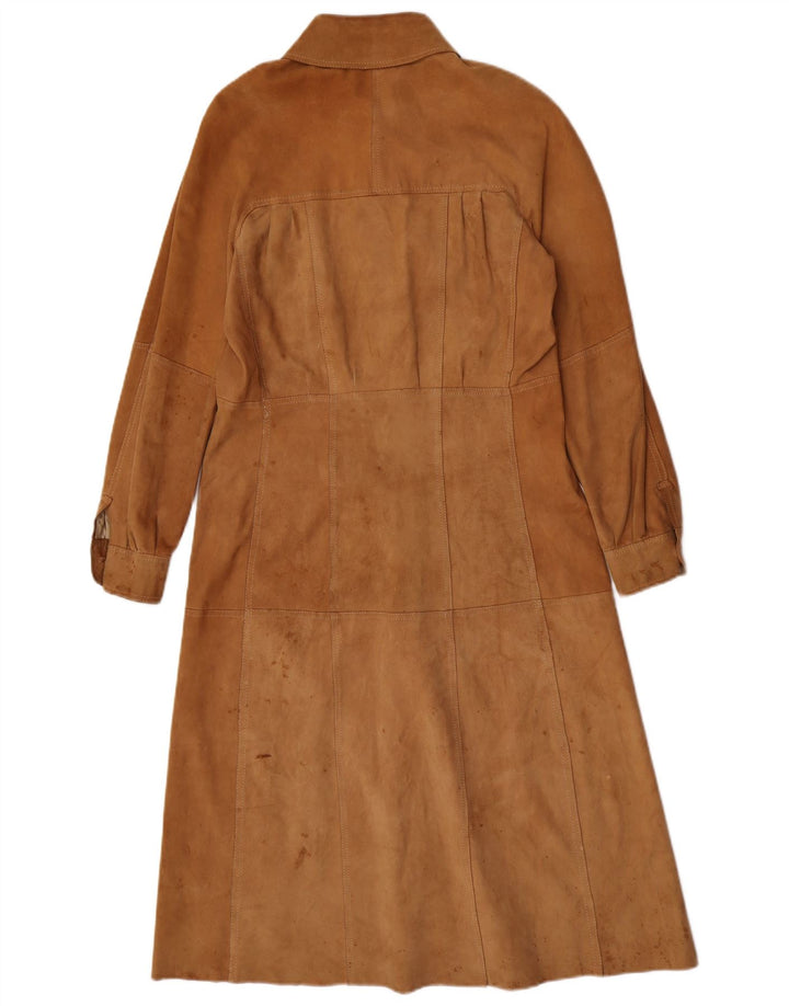 Soprabito in pelle scamosciata da donna Carnaby Street UK 10 piccolo Beige