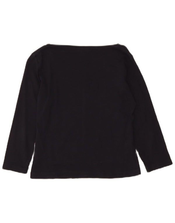 Top corto da donna Guess manica 3/4 UK 18 XL cotone blu navy