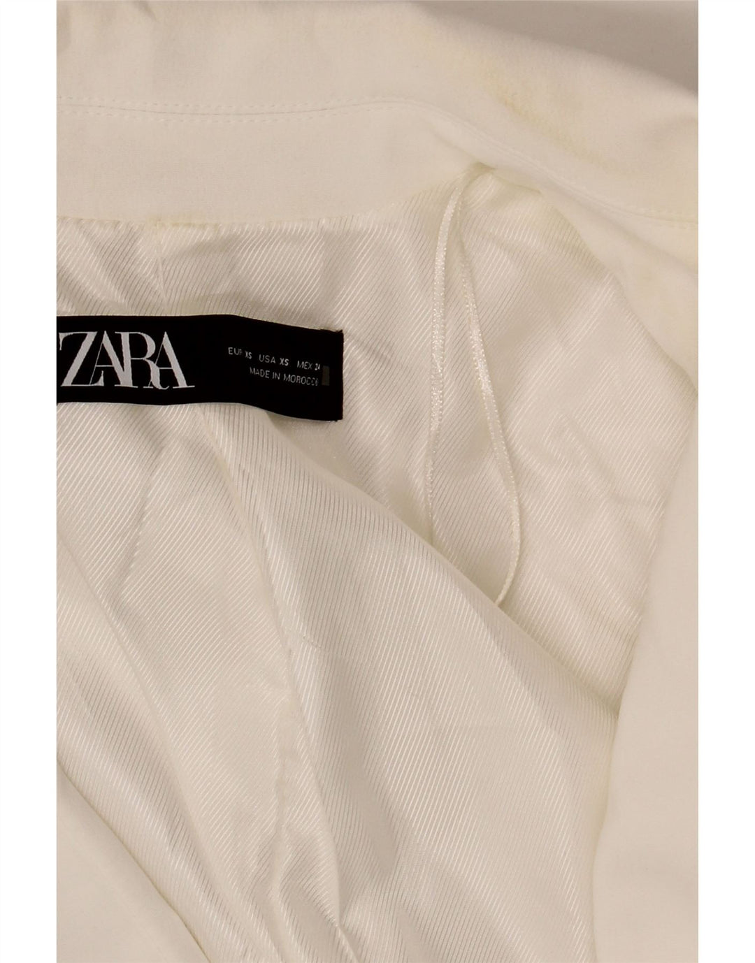 Giacca blazer oversize aperta da donna Zara UK 6 XS poliestere bianco
