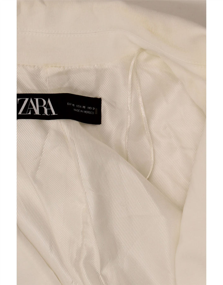 Giacca blazer oversize aperta da donna Zara UK 6 XS poliestere bianco