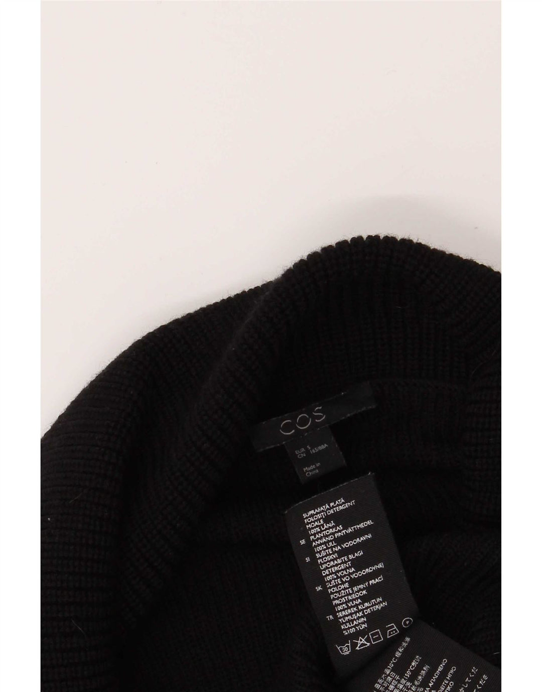 Cos Donna Maglione Corto Oversize con Collo Alto da Donna UK 10 Piccolo Nero