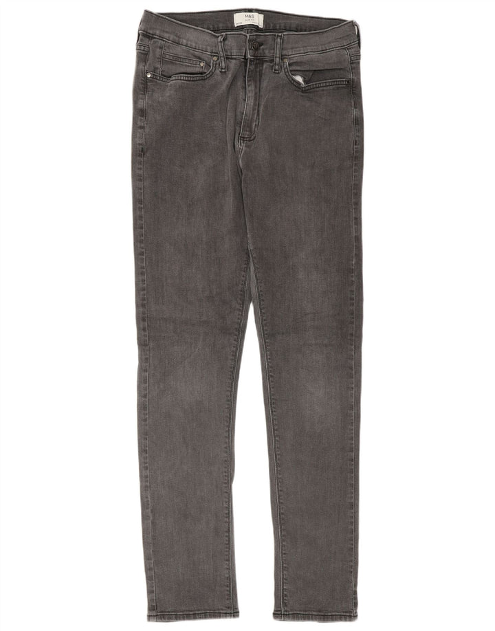 Jeans slim da uomo Marks & Spencer W34 L33 cotone grigio