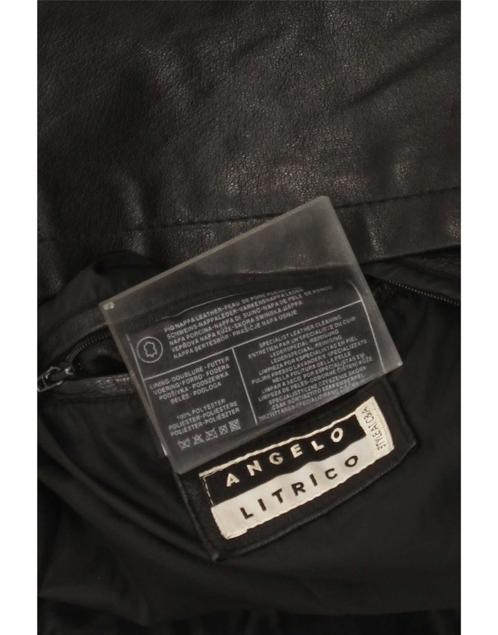 Giacca in pelle da uomo Angelo Litrico UK 38 media nera