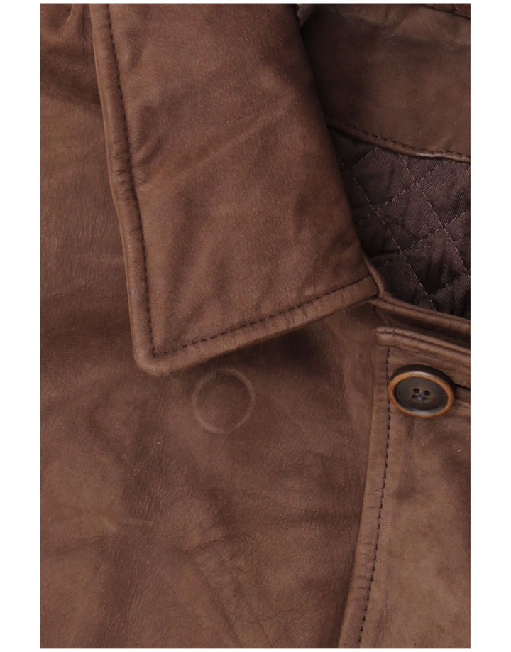 Giacca in pelle vintage da uomo UK 42 XL in pelle marrone