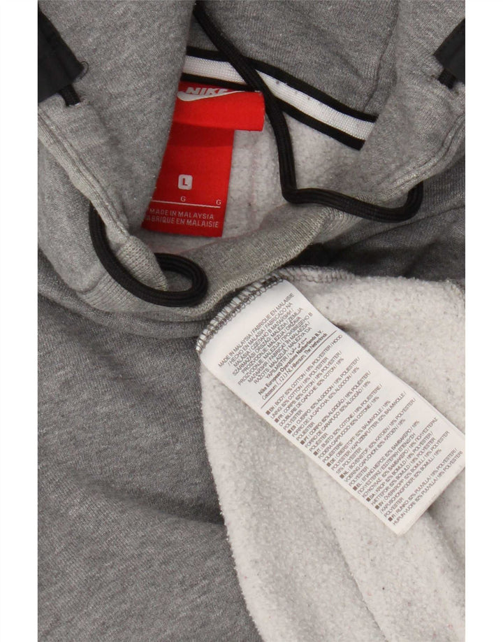 Felpa con cappuccio da uomo Nike Large in cotone grigio